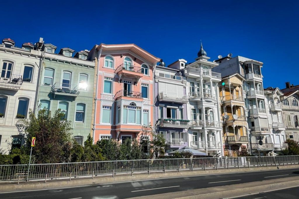 Colorful row houses in Istanbul