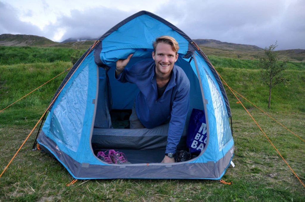 Tent camping in Iceland