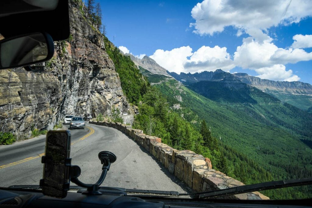 Driving Going to the Sun Road Glacier National Park