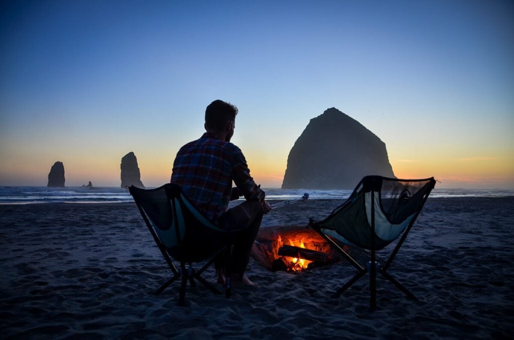 Bonfire at Haystack Cannon Beach Oregon 