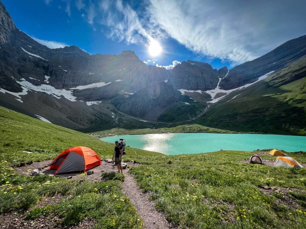 Cracker Lake backcountry camping Glacier National Park