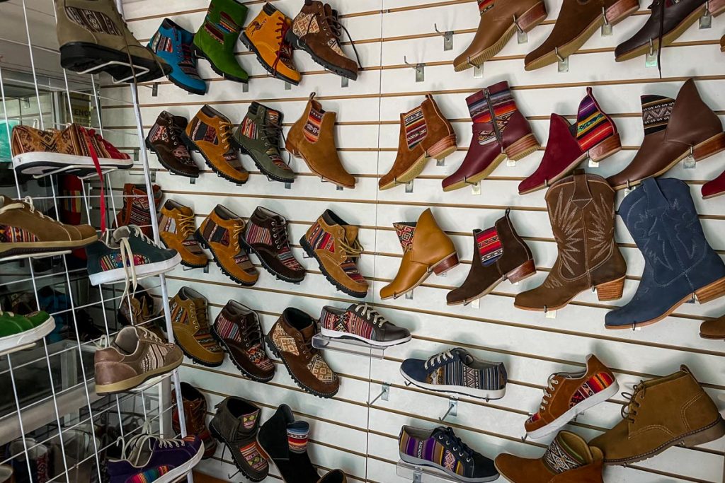 Customs shoes and boots in Cusco Peru