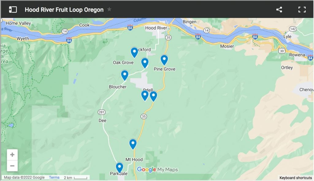 Hood River Fruit Loop Map