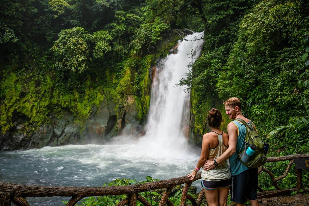Rio Celeste Waterfall in Tenorio Volcano National Park Costa Rica