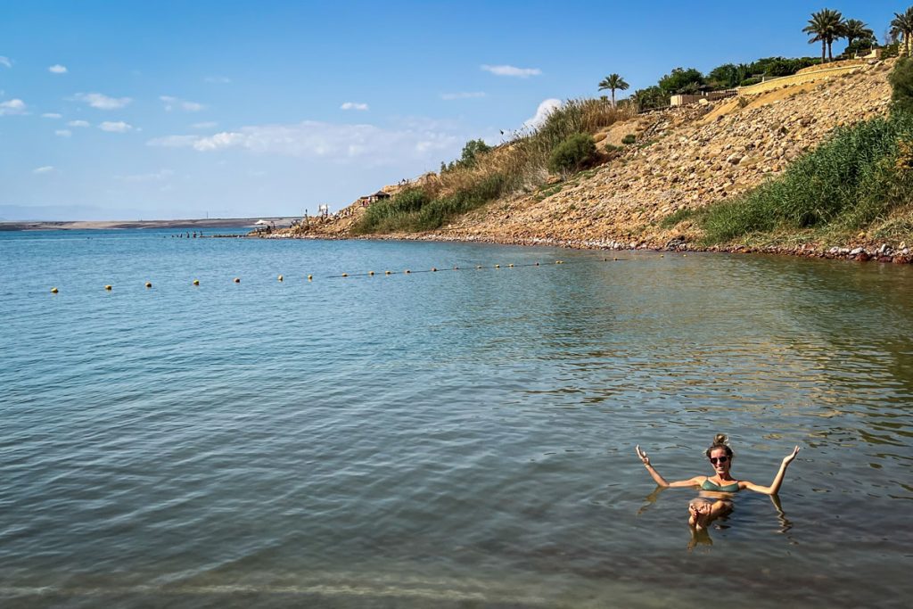 Floating in the Dead Sea Jordan