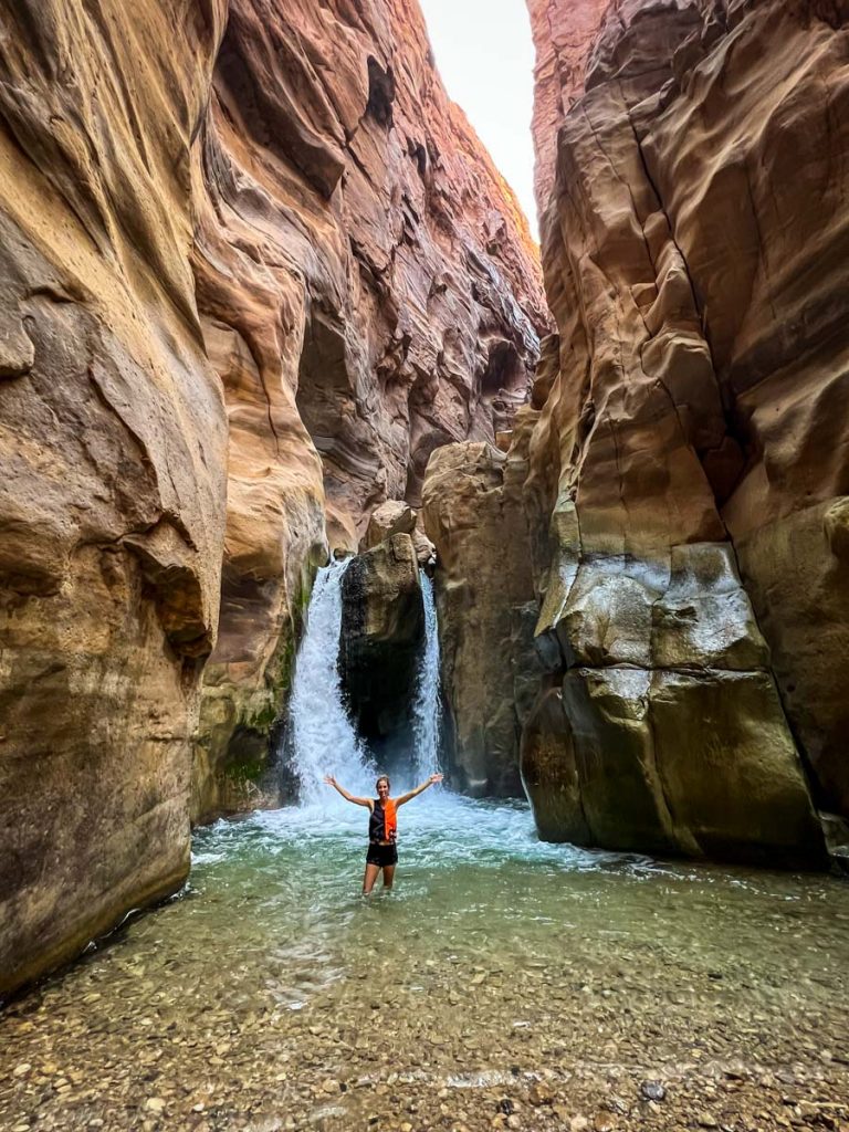 hiking Wadi Mujib canyon Jordan
