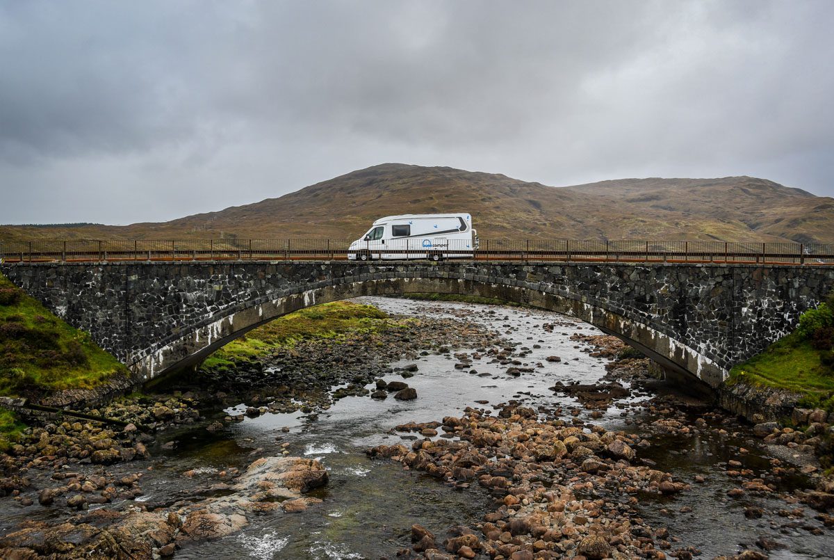Campervan Hire Scotland Van on Bridge