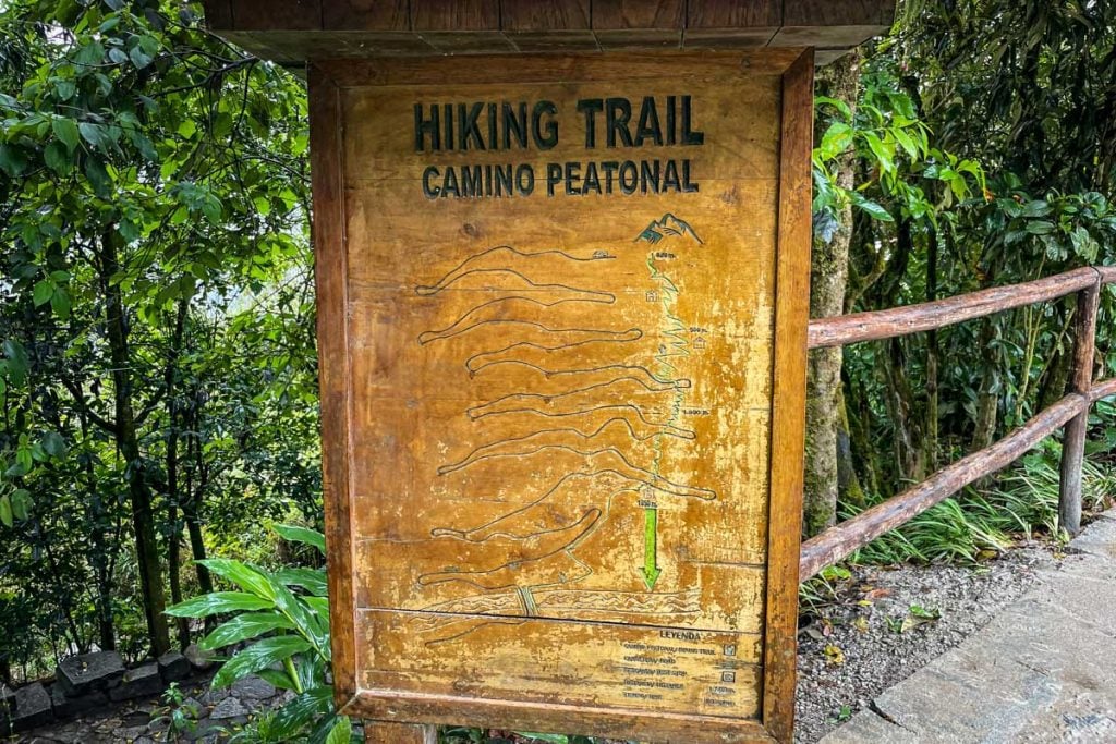 Hiking trail to Machu Picchu from Aguas Calientes Peru