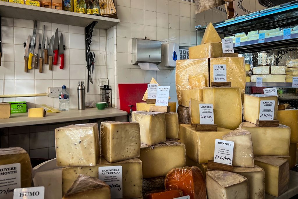 Cheese shop in Deans Village Edinburgh Scotland
