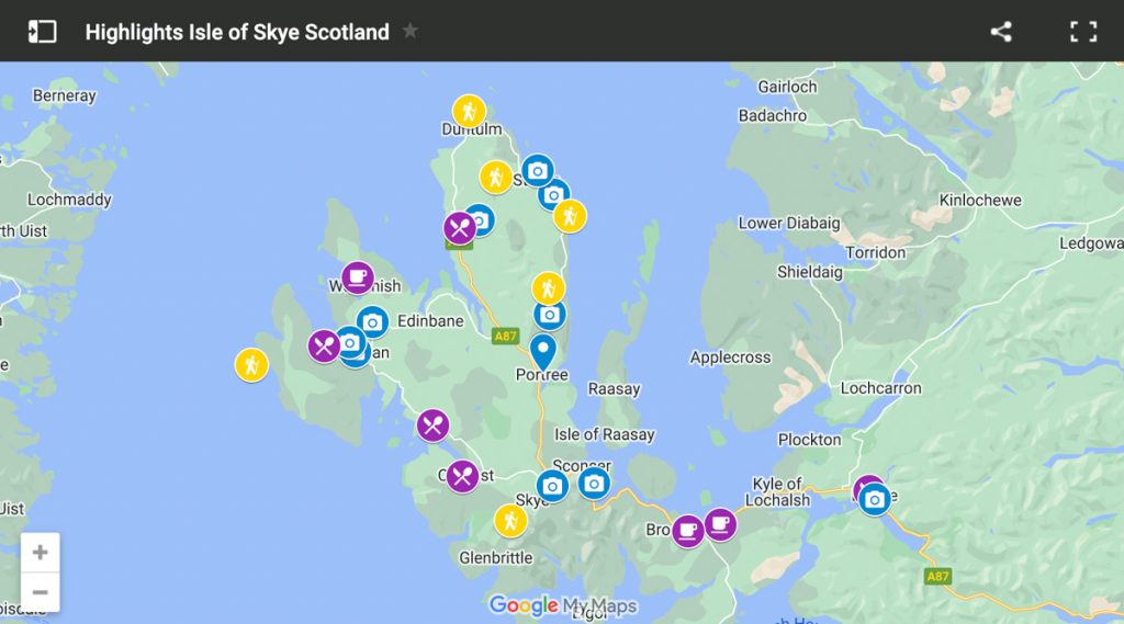 Isle of Skye Itinerary Map
