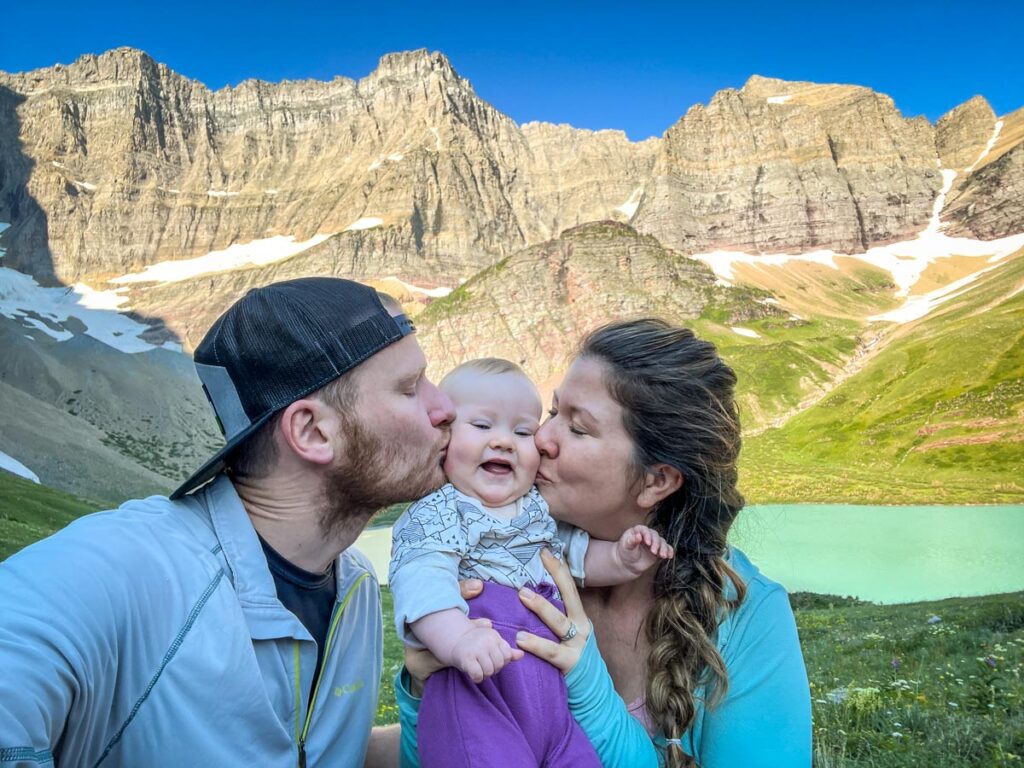 Travel with a baby tips Cracker Lake Glacier National Park with a baby