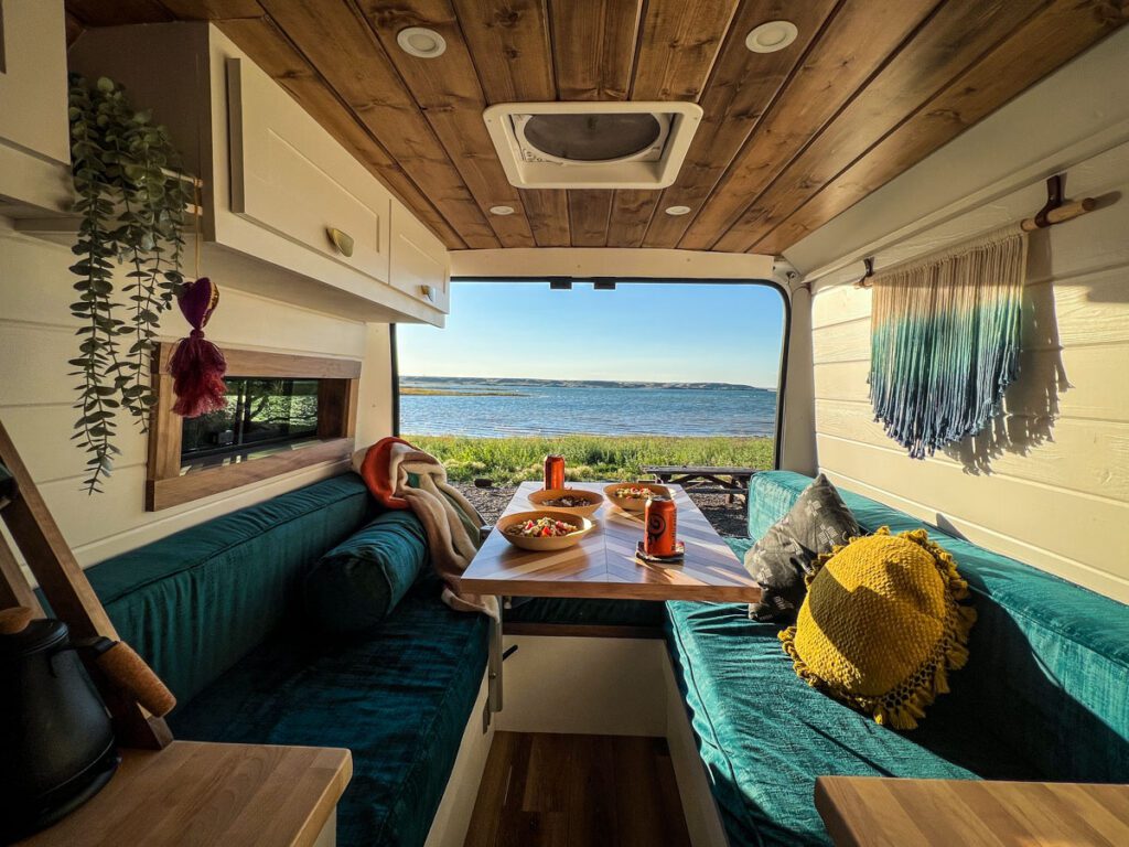 DIY Campervan ProMaster dinner with a view