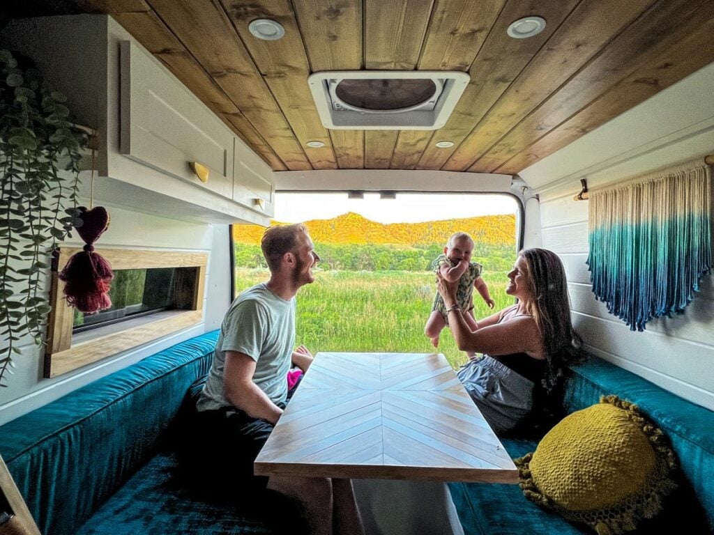 DIY Campervan ProMaster green fields