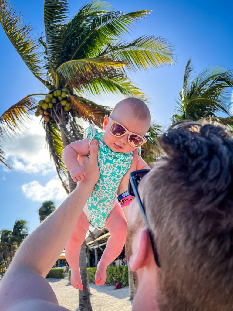 Travel with a baby tips Akumal Mexico Baby Sunglasses