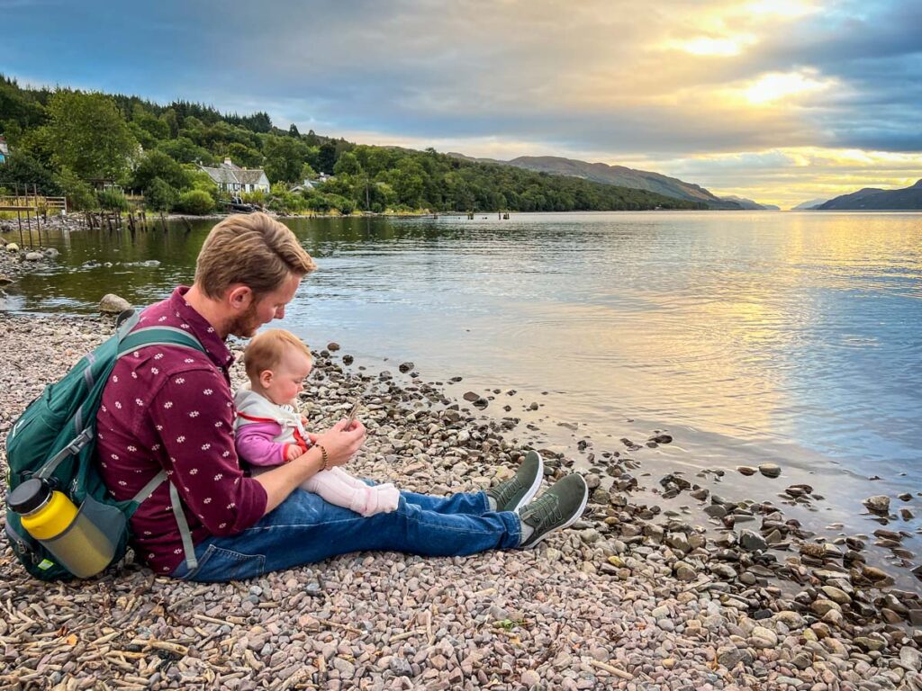 Loch Ness Sunset rocky beach