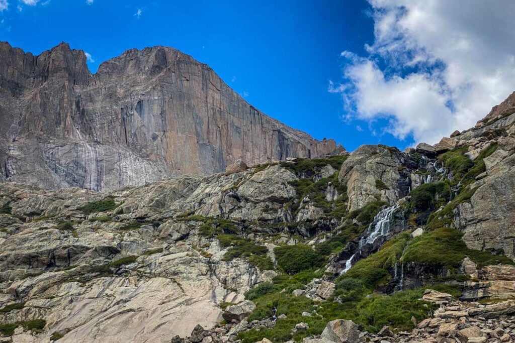 Columbine Falls and Longs Peak