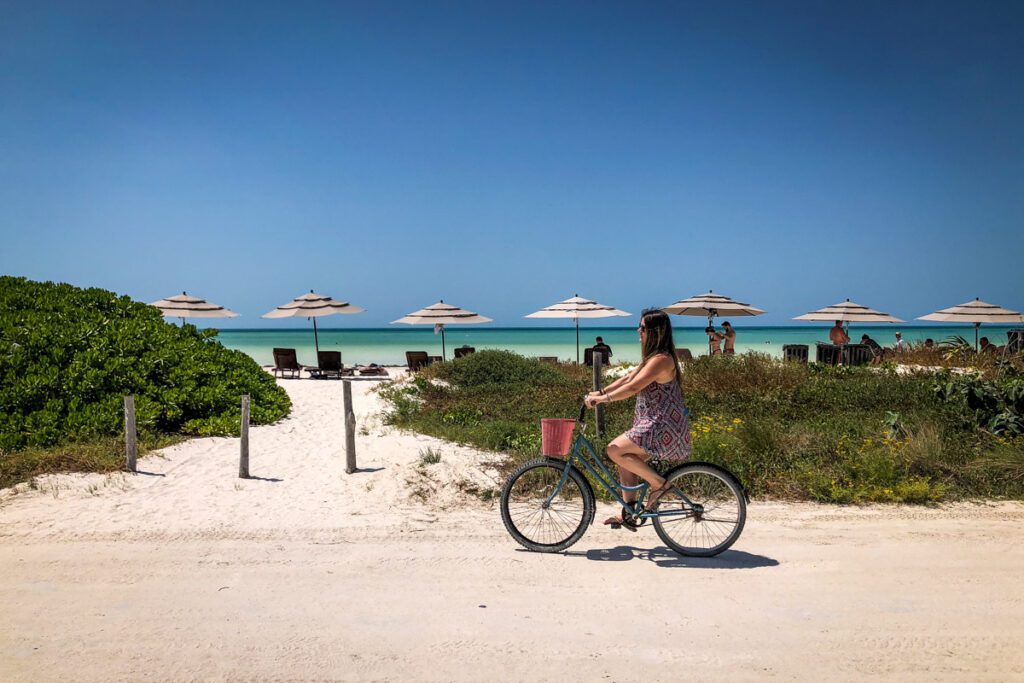 biking on Isla Holbox Mexico
