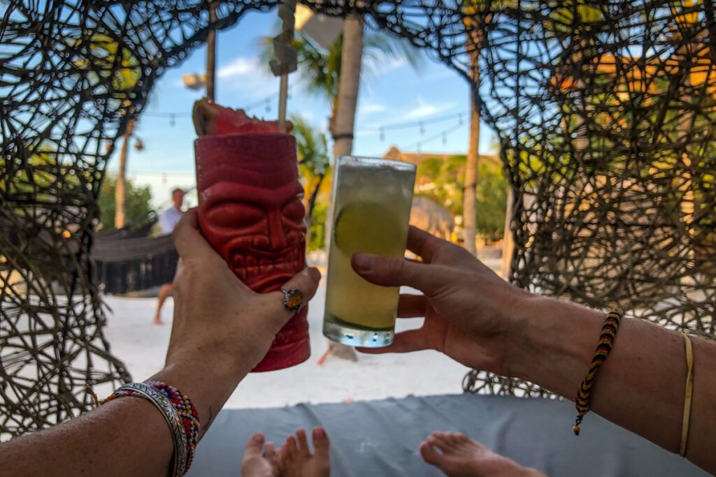 sundowners in Isla Holbox Mexico