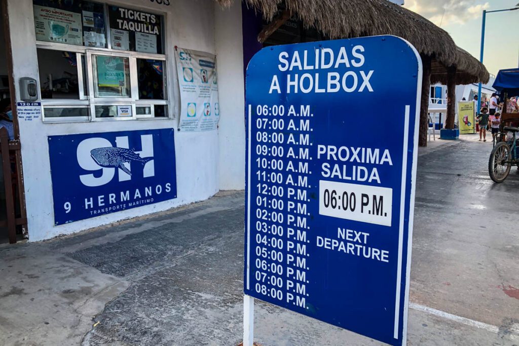 Isla Holbox ferry schedule 9 Hermanos082
