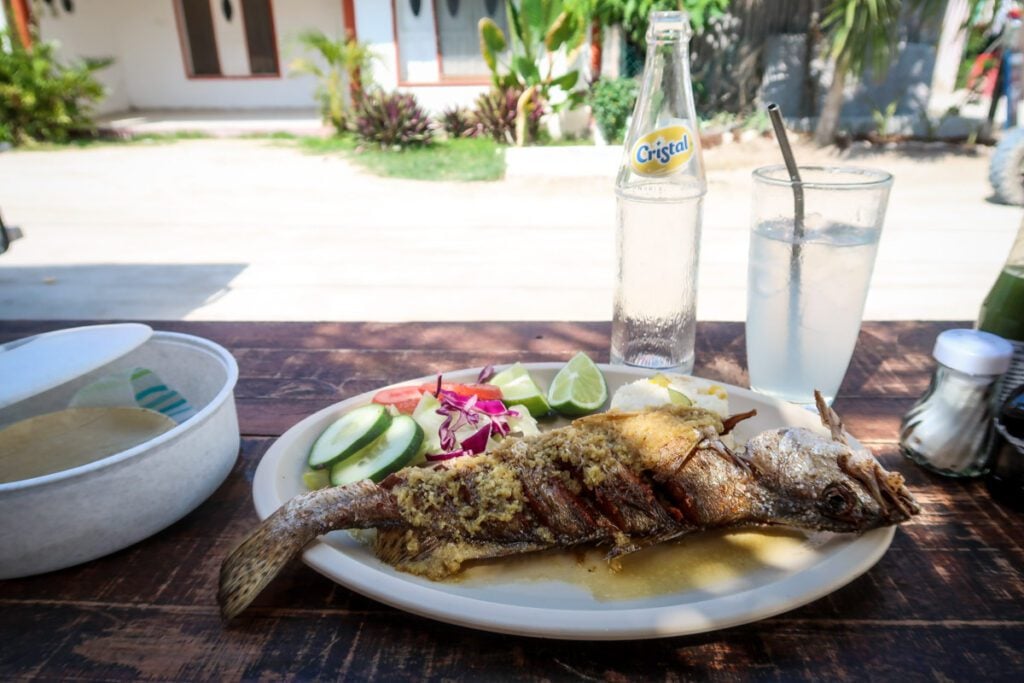 fresh seafood on Isla Holbox Mexico