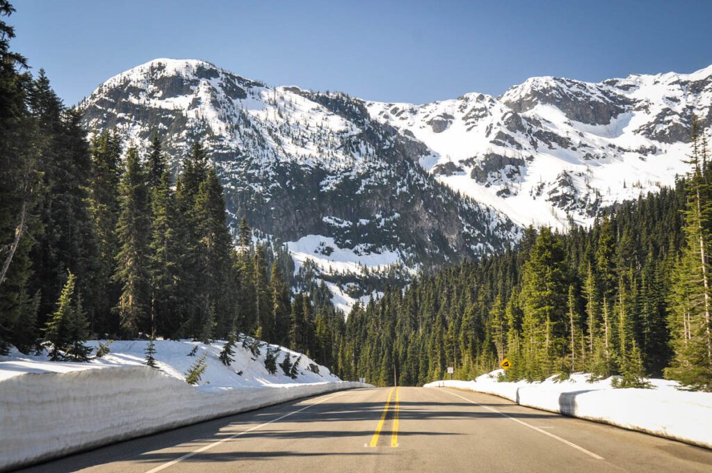 road in North Cascades National Park Washington