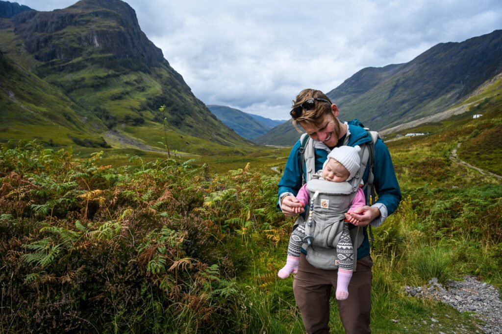 Travel with a baby tips napping on the go Glencoe, Scotland