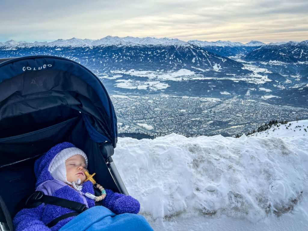 Travel with a baby tips napping on the go Innsbruck, Austria