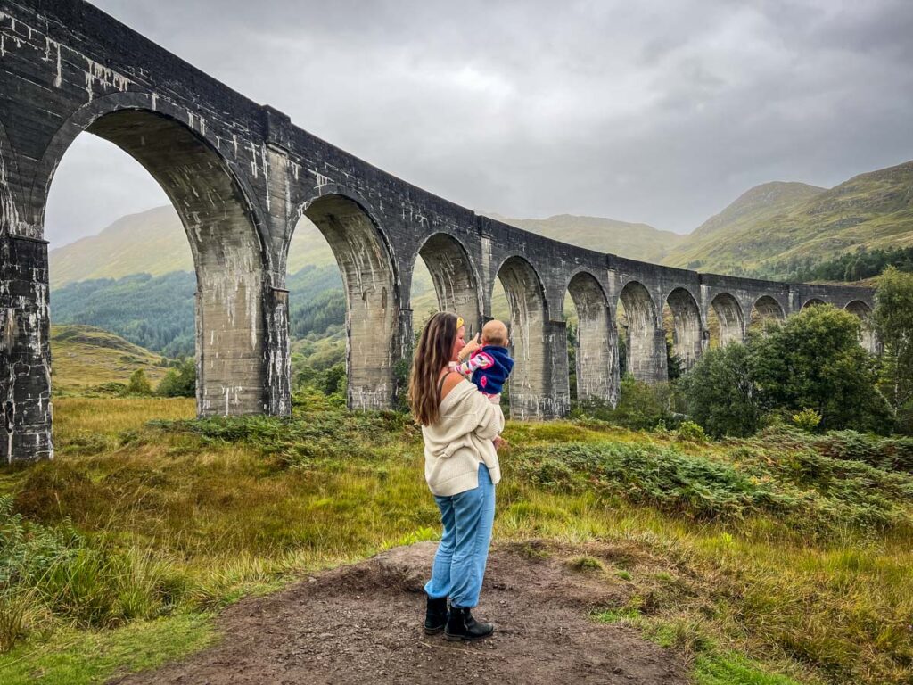 Travel with a baby tips Glenfinnan Viaduct Scotland