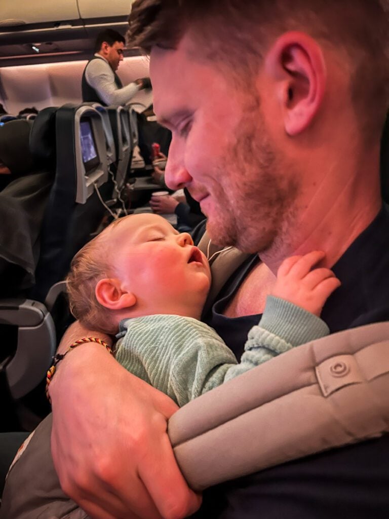 Baby on airplane