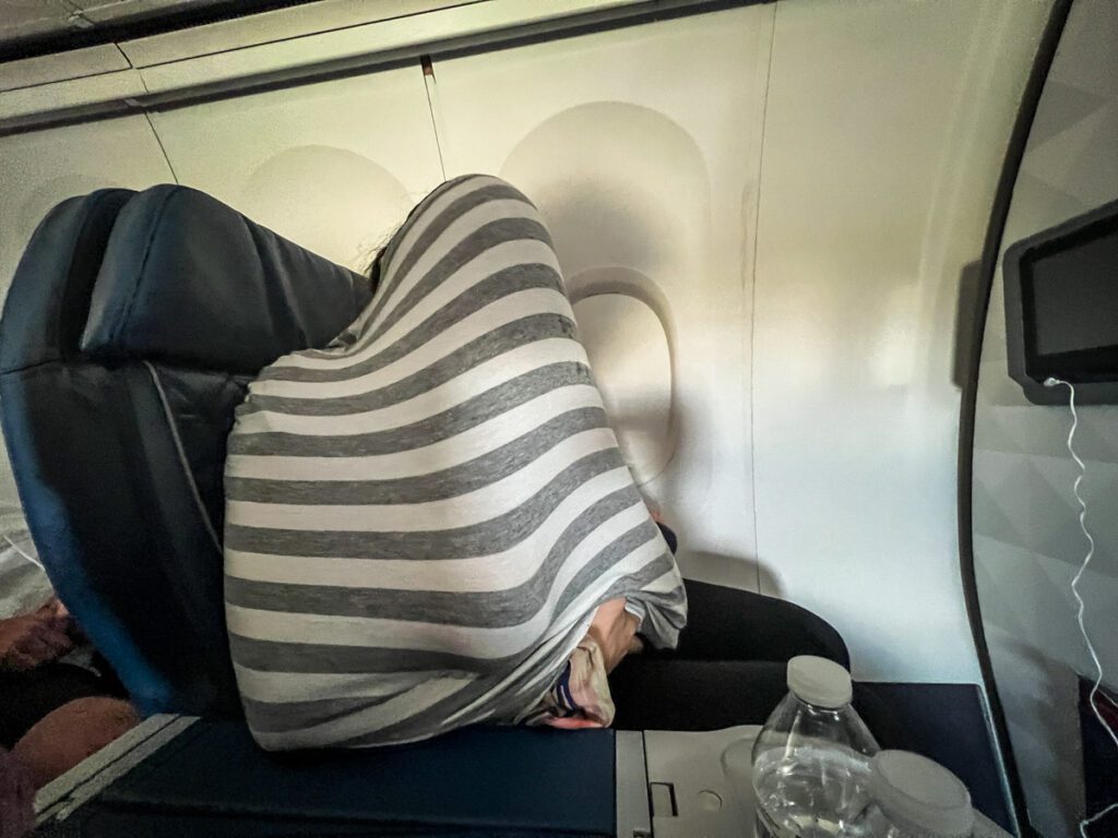 Flying with a baby nursing cover
