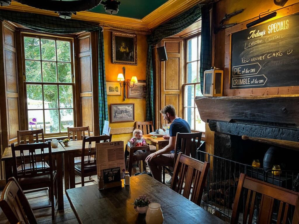 Scottish pub with a baby