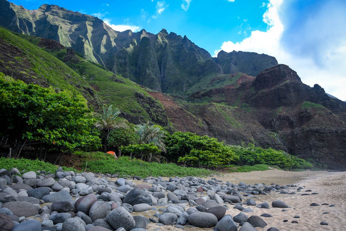 Kalalau Beach camping Kauai