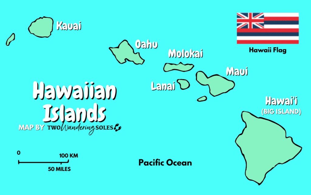 Hawaiian Islands Map