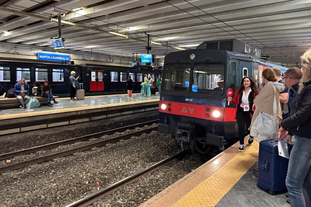 Train from Naples to Positano Italy