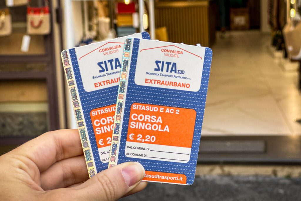 SITA bus tickets Path of the Gods Amalfi Coast Italy