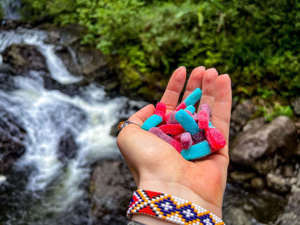 Backpacking snacks gummy worms