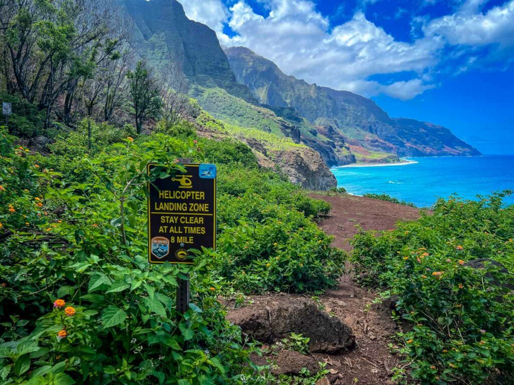 Kalalau Trail helicopter landing pad