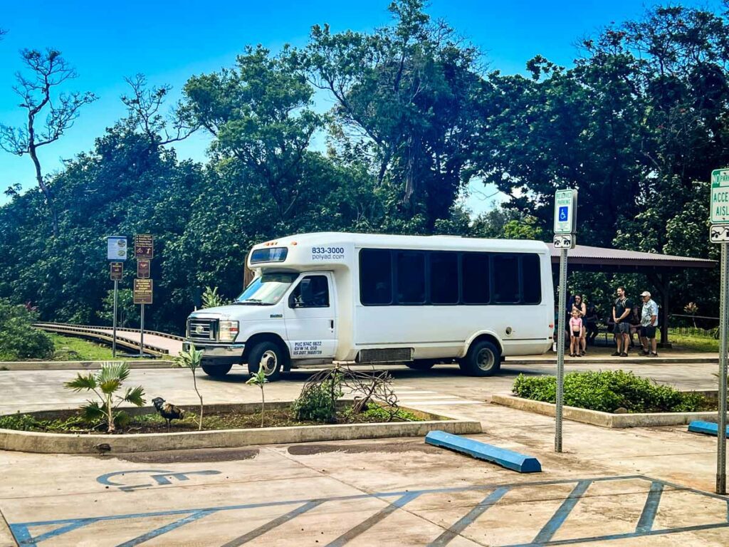 Kalalau Trail shuttle parking lot