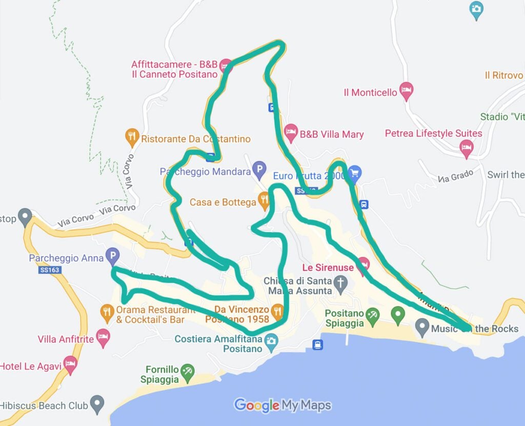 Internal Positano bus route