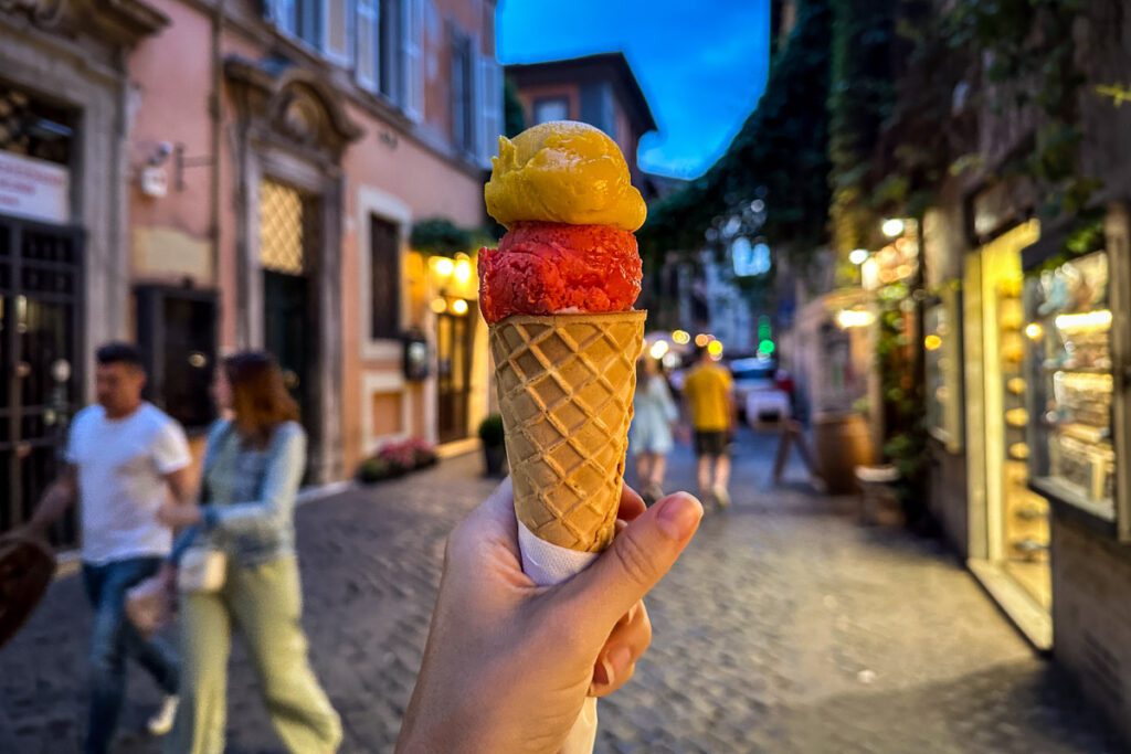 gelato in Trastevere Rome Italy