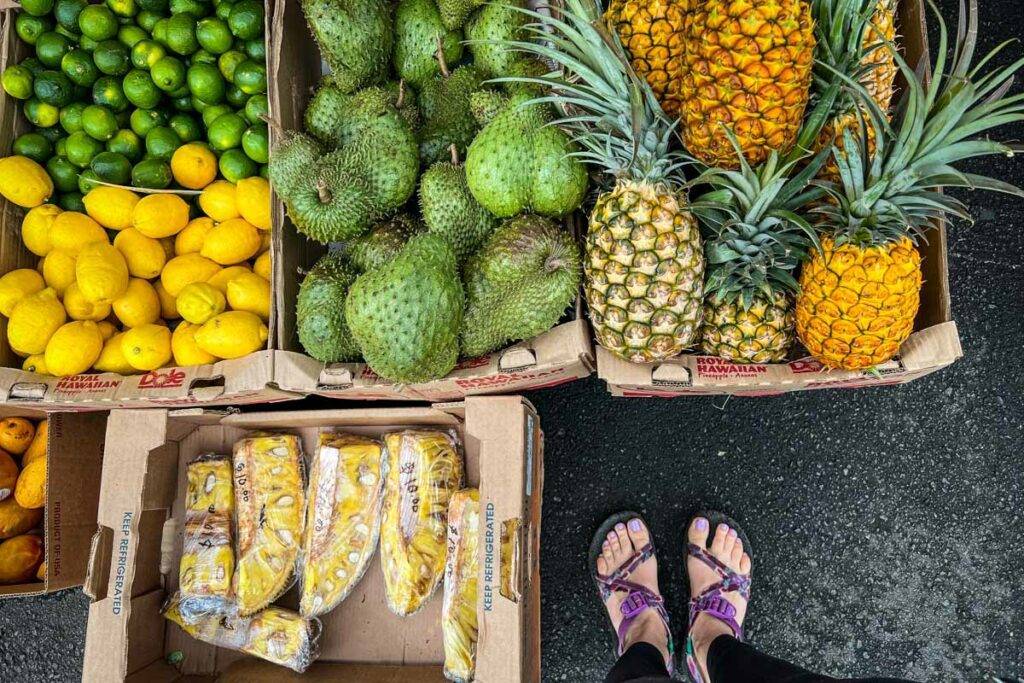 Kona farmer's market Hawaii Big Island