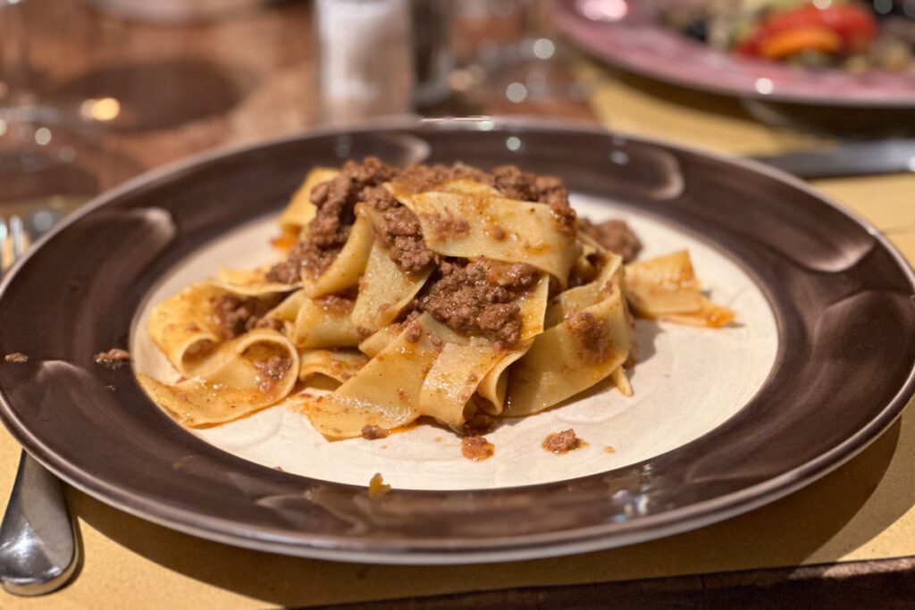 Eating pasta in Florence Italy