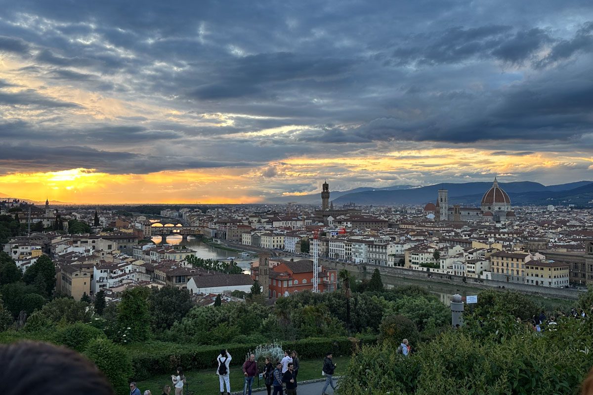 Piazzale Michelangelo sunset Florence Italy