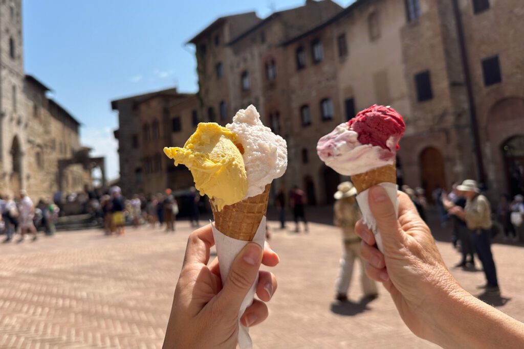 San Gimignano gelato Tuscany Italy