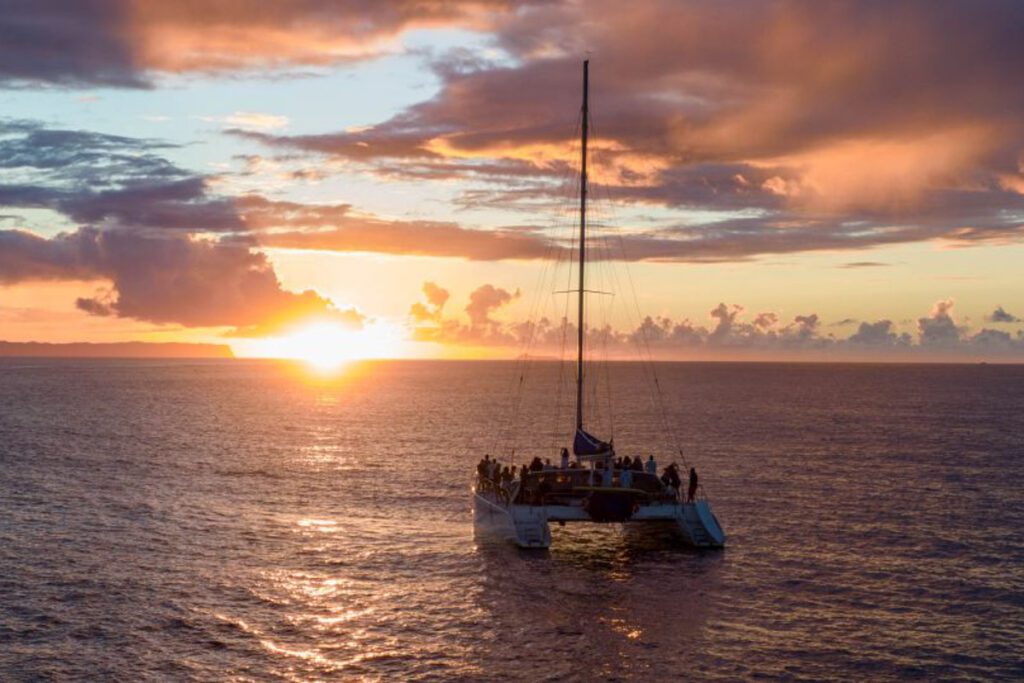 Sunset sail on Na Pali Coast Kauai Hawaii (GYG)