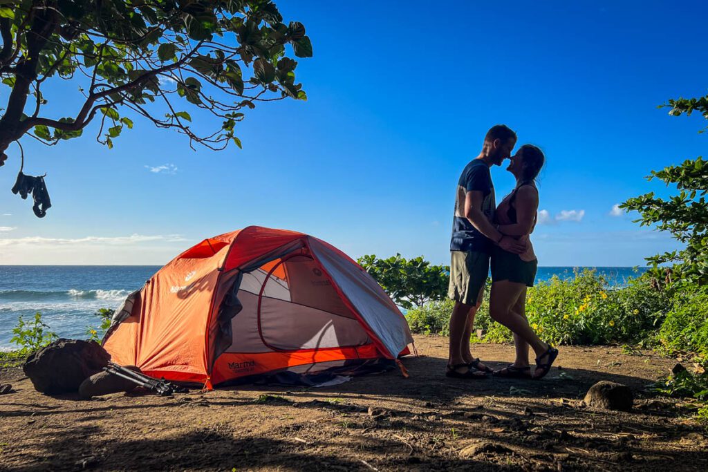 camping tent in Kauai Hawaii