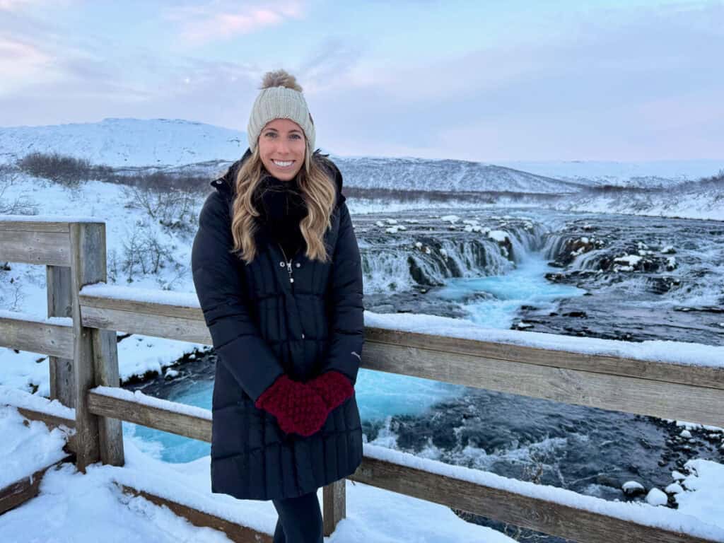 Bruarfoss Iceland winter