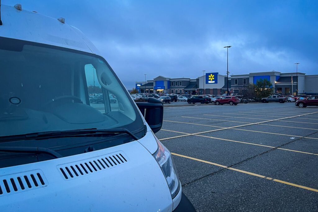 Walmart parking lot campervan