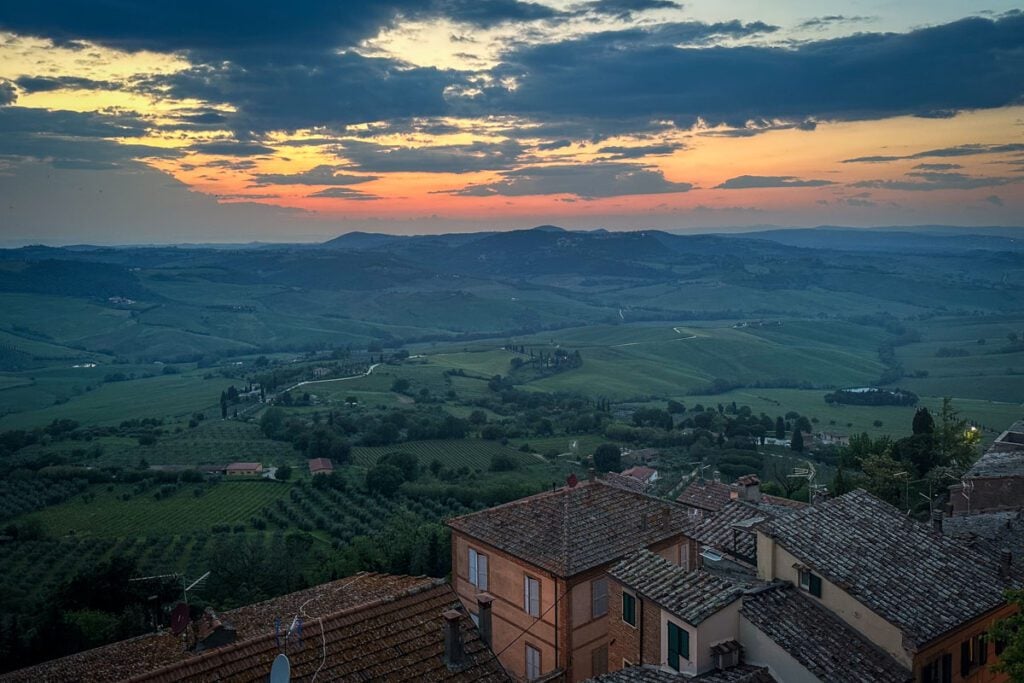sunset over Montepulciano Italy