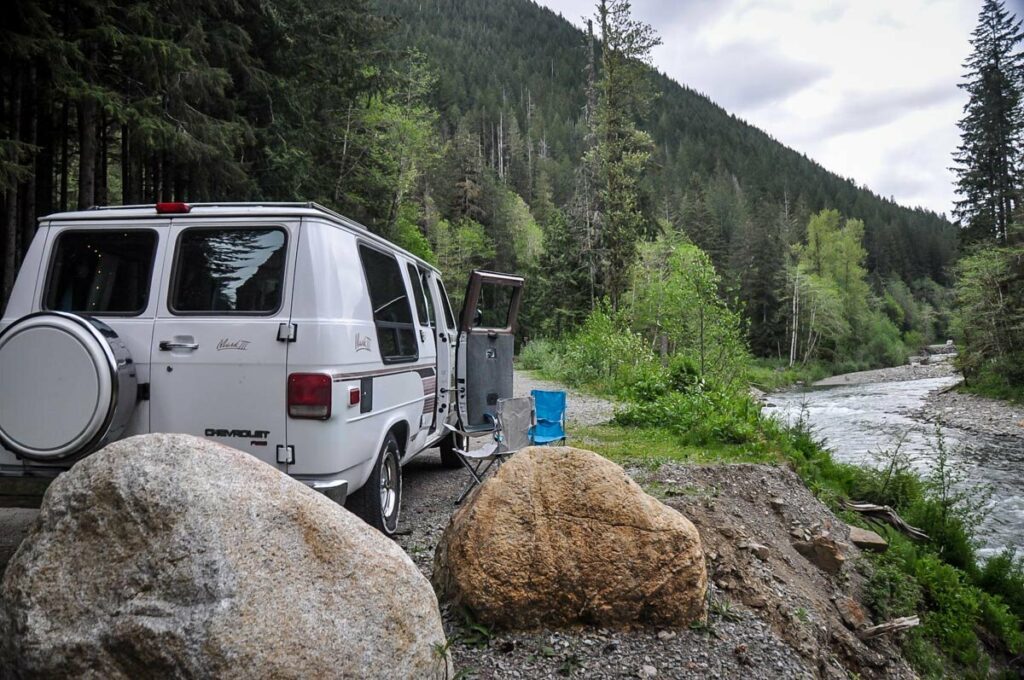 Mountain Loop Highway pullout Washington